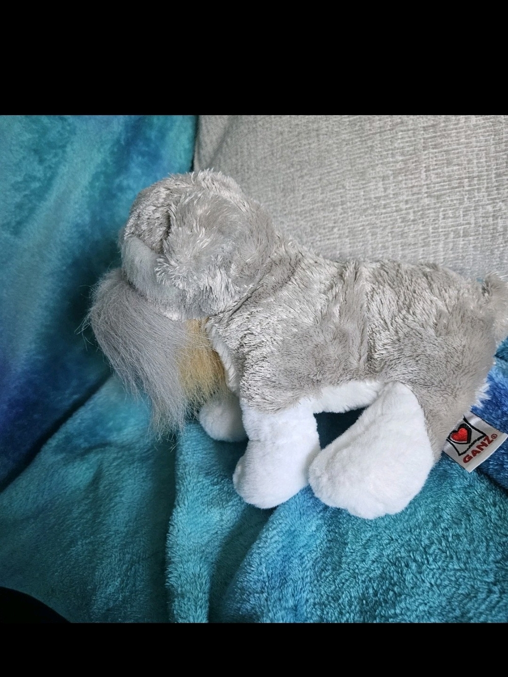 Ganz Webkinz Schnauzer HM159 Tan Grey & White Plush Stuffed Dog 8" No Code